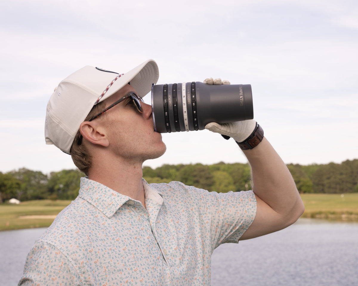 Tally Tumbler Golf Fairway Steel Gray 30oz Scorekeeping Insulated Drinking Tumbler